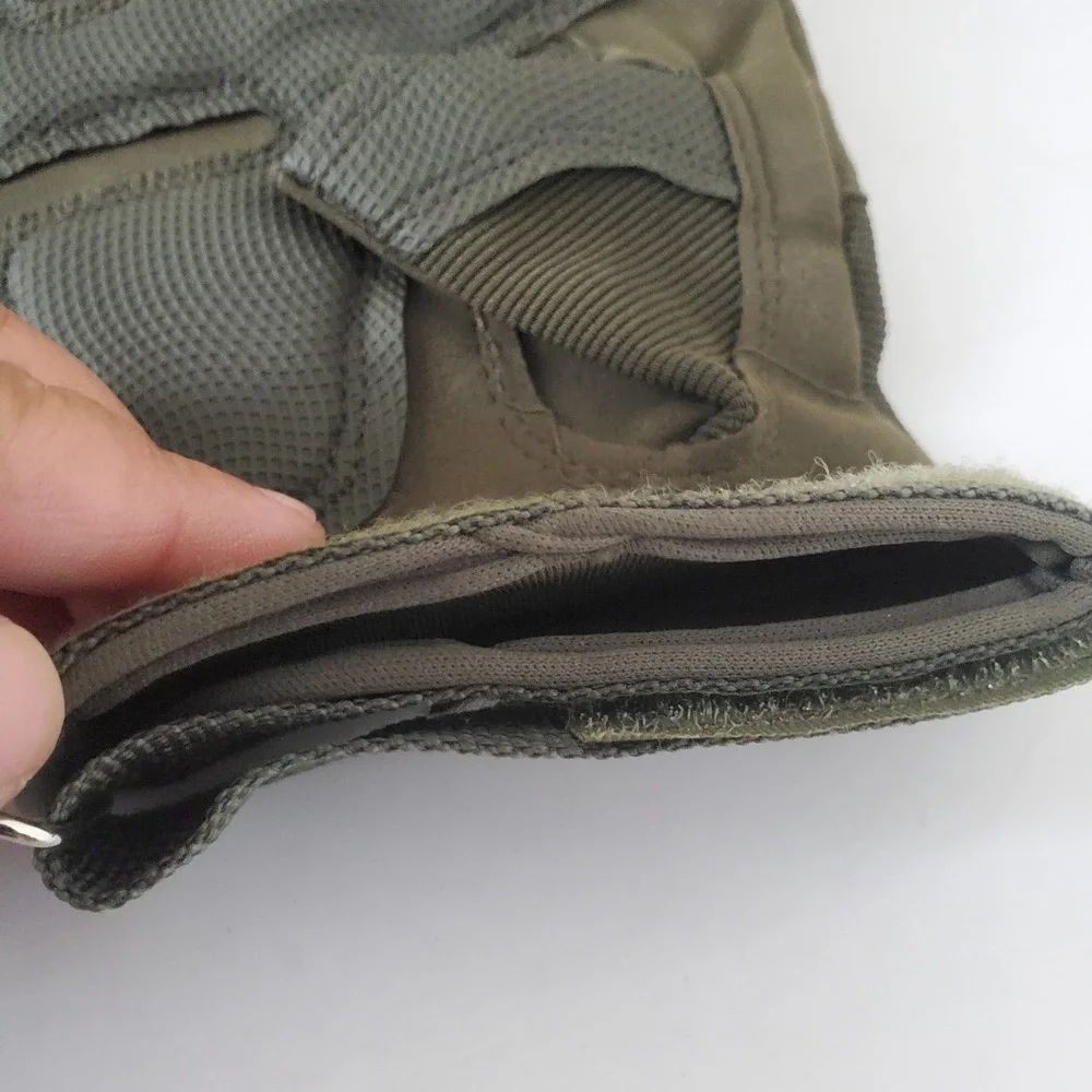 Tactical Fingerless Gloves Olive Green Hard Knuckle Military Style Half Finger - Picture 10 of 11